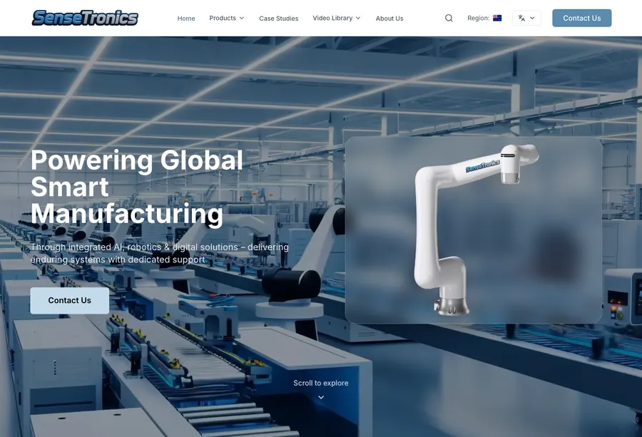 SenseTronics website screenshot