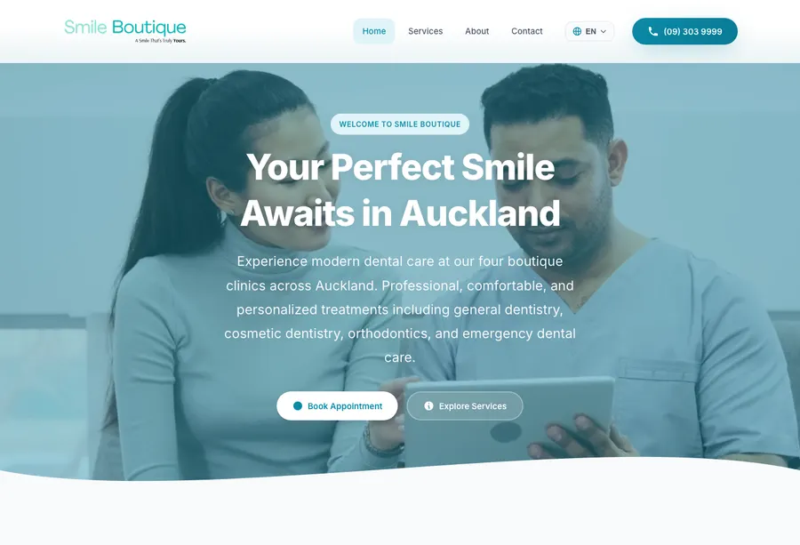 Smile Boutique website screenshot